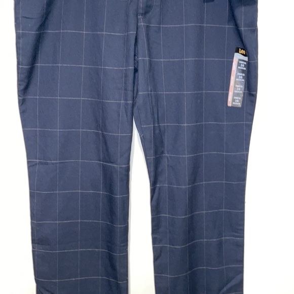 Lee Navy Windowpane Relaxed Fit Straight Leg Pants NWT 16 - Picture 6 of 15